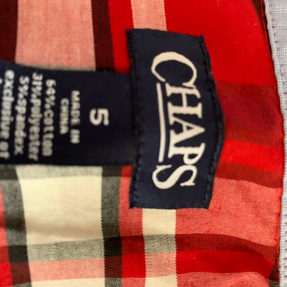 Size 5 Chaps long sleeve button up. Like new. Red plaid - Picture 5 of 6